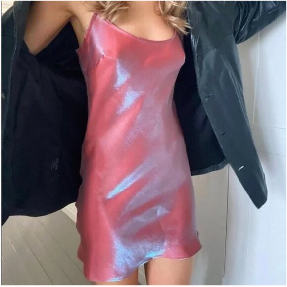NWOT Verge Girl VRG GRL 90s Muse Sleek Red Slip Dress - US size 6 - Picture 1 of 10